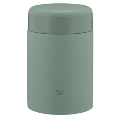 Image of Zojirushi SW KA52 GM Stainless Steel Insulated Soup Jar, Lunch Seamless 18.3 fl oz (520 ml), Matte Green, Integrated Lid and Seal, Easy to Clean, 3 Pieces Only
