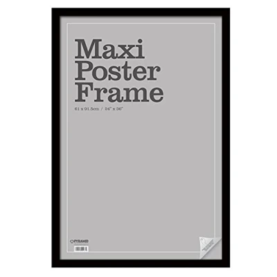Image of Pyramid Black Wood Maxi Frame to Hold Picture/Photo/Poster Size 61x91.5cm Safety Perspex Glazing, 66 x 1.5 96 cm