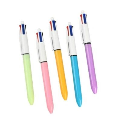 Image of 5 Pieces Pen Retractable Ballpoint Multicolor 4 Colors in 1