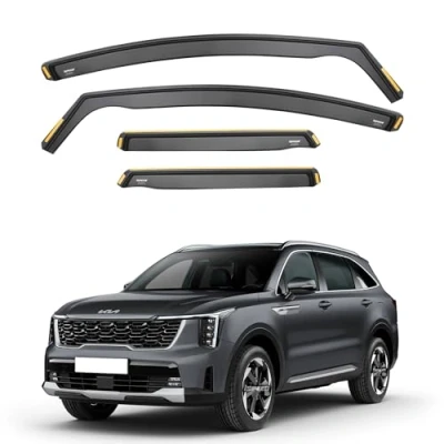 Image of ISPEED Wind Deflectors for KIA SORENTO MK4 2020 2025 5 Door SUV 4pc Set Keep Your Car Ventilated In Rain Reduce Turbulence Tinted Channel Type