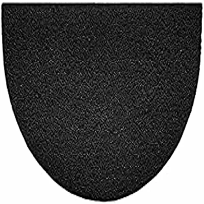 Image of Nicoman Embossed Halfmoon Half Circle Door Mat Dirt Trapper Jet Washable Doormat 70x44cm (Black, PLAIN) Use on Carpet ONLY