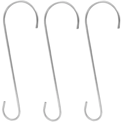 Image of Garden Mile Bird Feeder Hooks Stainless Steel Rustproof Outdoor &#039;S&#039; Hooks, Strong Tree Branch for Hanging House, Plants, Baskets, Lanterns and Bicycles Set of 3, 12 Inches