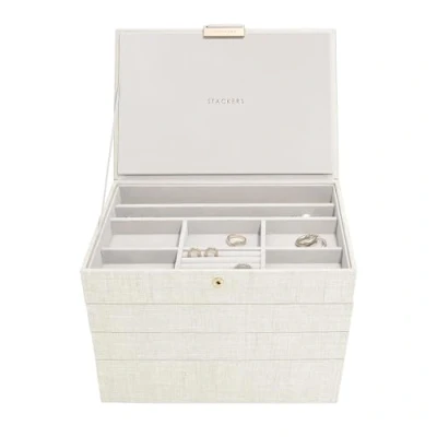 Image of Stackers Linen &amp; Oatmeal Classic Set of 4