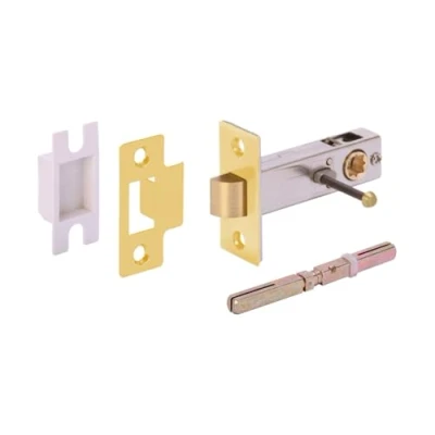 Image of HANDLEZONE® 76mm Privacy Latch, Premium Tubular Catch for Internal Timber Doors Satin Brass