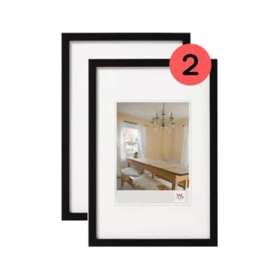 Image of walther design BP460BD Peppers Picture Frame, Black, 40 x 60 cm, Pack of 2, Wooden Frame
