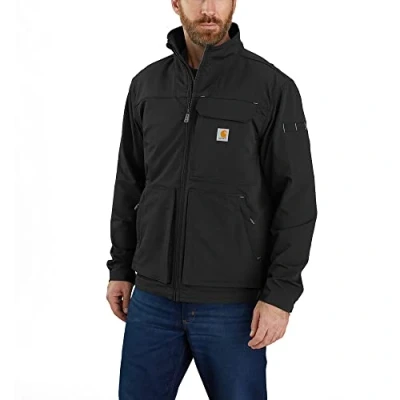 Image of Carhartt Men&#039;s Super Dux Relaxed Fit Lightweight Mock Neck Jacket Work Utility Outerwear, Carbon Heather, XL