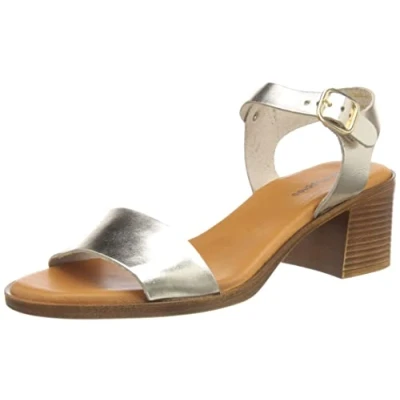 Image of Hush Puppies Women&#039;s Gabby Heeled Sandal, Gold, 6 UK