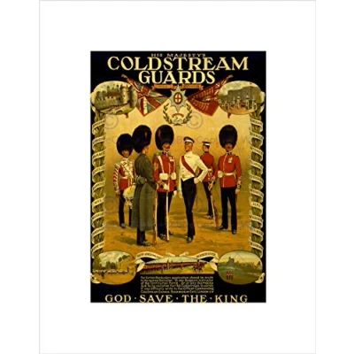 Image of Wee Blue Coo WAR WWI BRITAIN ENLIST COLDSTREAM GUARD KING COUNTRY FRAMED ART PRINT B12X5879