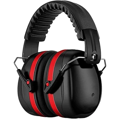 Image of YANKUIRUI Ear Protection for Shooting SNR 34dB Safety Defenders Muffs Protectors Provide Hearing (Red)