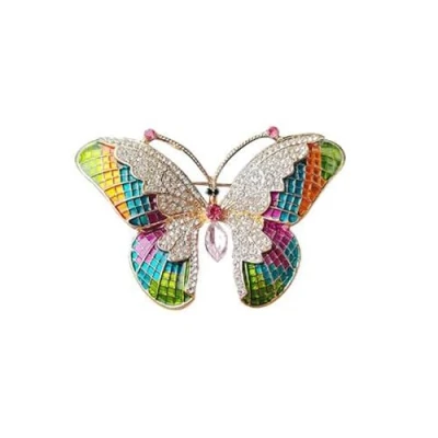 Image of Butterfly Brooch Palace Retro Rhinestone Wedding Crystal Corsage Badge Pin Women Clothing Accessories Jewelry Gift For Bride Girl