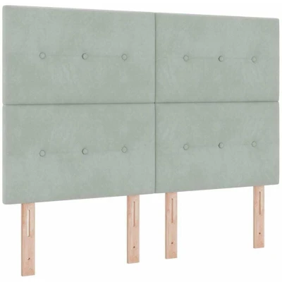 Image of vidaXL Headboard Button Tufted Light Grey 160 cm Velvet