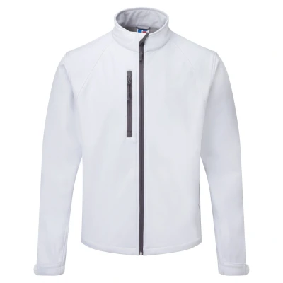 Image of Russell Athletic Mens Water Resistant &amp; Windproof Softshell Jacket (White) Size Small