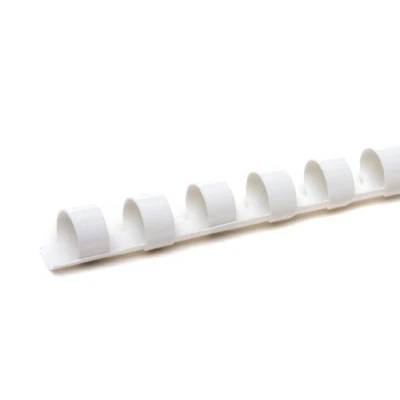 Image of PAVO Premium 8 mm A4 21 Ring Plastic Binding Combs White (Pack of 100)