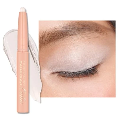 Image of Oulac Milky White Eyeshadow Pencil Twist Up Waterproof Crayon, Subtle Shimmer Finish, Vegan &amp; Cruelty Free, 1.25g, WM04 Heaven&#039;s Dance