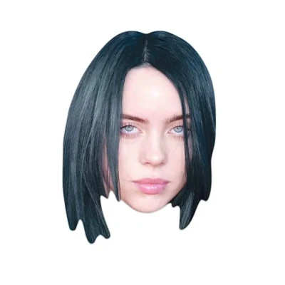 Image of Star CUTOUTS Halloween CM216 Cardboard Face Mask of Billie Superstar E Indie Pop l Talking Point, Fun for Events and Parties, Multicolour