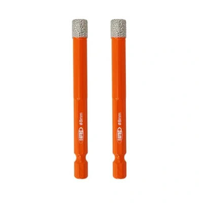 Image of BGTEC Dry Diamond Drill Bits 2pcs 8mm with Quick Change Hex Shank for Granite Marble Porcelain Tile Ceramic