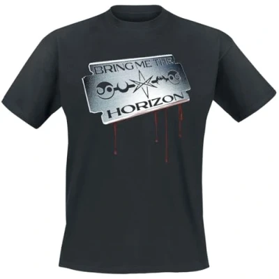Image of Bring Me The Horizon T Shirt Barbed Wire Band Logo Official Mens Black L