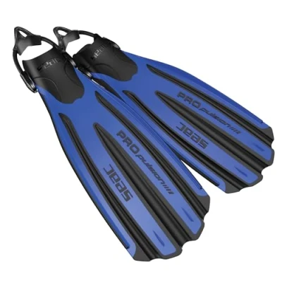 Image of Seac Sub Propulsion S SCUBA Diving Fins, Sling Strap, Open Heel, High Performance (Made in Italy), blue, 4/6UK