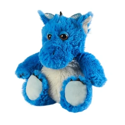 Image of Warmies Blue Dragon Weighted Teddy, Microwavable with French Lavender Scent, Fully Heatable Heat Pad for Soft Comfort, Plush Cuddly Toy Anxiety and Relaxation Junior Size