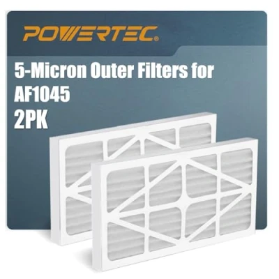 Image of POWERTEC 75020 P2 Outer Filter for AF1044, AF1045/ WEN 3417 Air Filtration System, 2PK