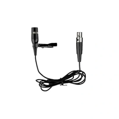 Image of Black Lavalier Microphone, Cardioid Condenser Clip on Mic for Shure Wireless Systems, Mini XLR 4Pin TA4F Plug