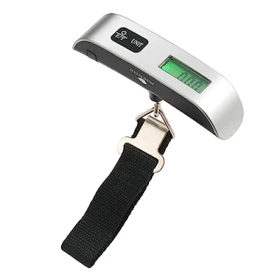 Image of Hazeldene Travel Scales for Luggage Scale Suitcase Weighing Digital Suitcases Battery Included 110lb/50kg Capacity (Silver)