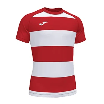 Image of Joma 5XL prorugby II Short Sleeve T Shirt, Unisex Adult, Black Red