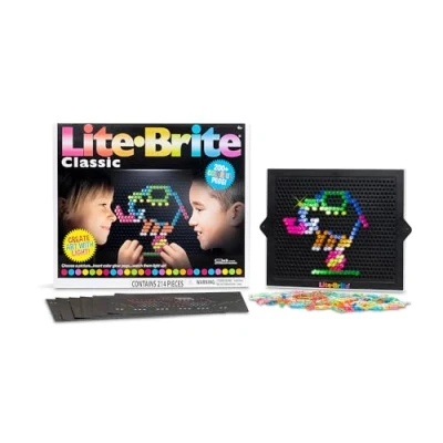 Image of Basic Fun 2215 Lite Brite Ultimate Classic, Light Up Drawing Board, LED Board with Colours, Toys for Creative Play, Glow Art Neon Effect Kids Aged 4 +