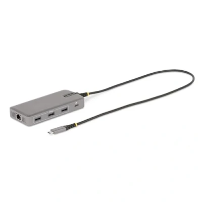 Image of StarTech.com USB C Triple Monitor Multiport Adapter, Dual 4K 30Hz + 60Hz HDMI &amp; DisplayPort, 3 Port 10Gbps Hub, 100W PD Pass Through, GbE, Travel Dock, Windows ChromeOS (117B USBC MULTIPORT)