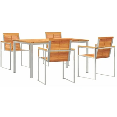 Image of vidaXL 5 Piece Garden Dining Set Solid Wood Acacia