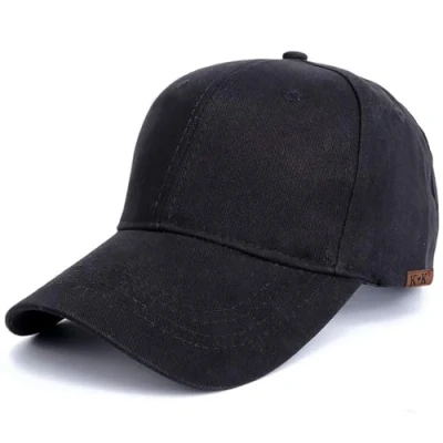 Image of Baseball Cap Plain Hat Lightweight Adjustable Washed Polo Style Classic Sports Casual Summer Sun for Unisex (Black)