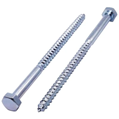 Image of SKIR&#039;CO (20 pcs) DIN 571 Zinc Plated Steel Hexagon Head Wood Screws M10 x 200 mm, Coach Screws, Hex Screw, Lag Bolts