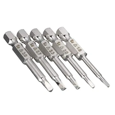 Image of Gasea 5pcs 1/4 Hex Shank 50mm Magnetic Triangle Head Screwdriver Bits
