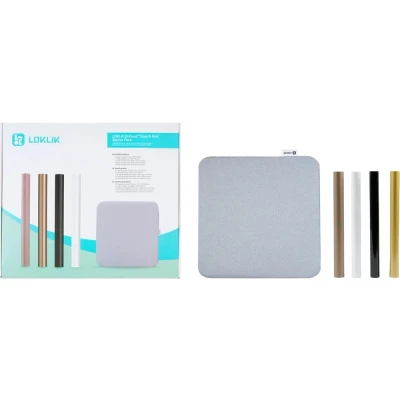 Image of LOKLIK Vinyl Starter Bundle with 3X Rolls, Heat Press Mat &amp; Teflon Sheets Compatible Easy Mini Machines Rolls for T Shirt, Clothing and Other Fabrics