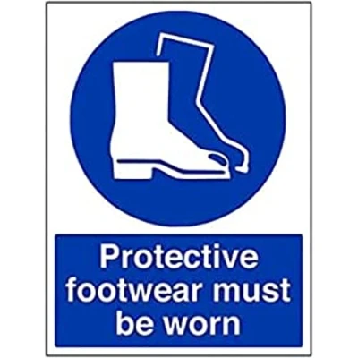 Image of V Safety Mandatory PPE Protective Footwear Must Be Worn 150 X 200mm