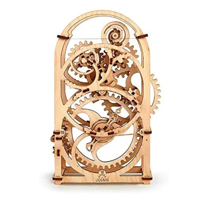 Image of 20 Minutes Timer by Ugears Self Propelled Modular Mechanical Model 3D Wooden Puzzle for Assembly Without Glue Brainteaser Kids, Teens and Adults