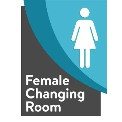 Image of Female changing room information bathroom sign Self adhesive sticker (300mm x 200mm)