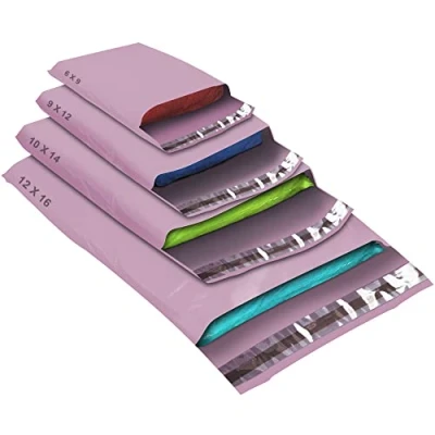 Image of 50 Mixed Size Pink Mailing Bags, Self Seal Strong Waterproof Poly Plastic Envelopes for Parcels, Packaging, Small, Medium, Large Mail, Shipping Courier Delivery Bags 4Sizes, Baby