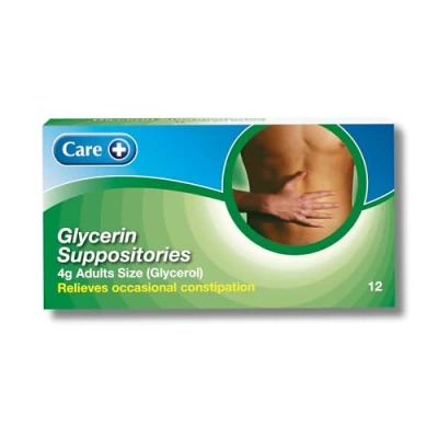 Image of Two Packs of Care Glycerin Suppositories 4g Adult 12