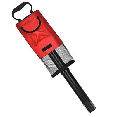 Image of Golf Ball Collector Bag Shag Picker Retriever Portable Convenient Pocket Accessories with Removable Tube (Red)