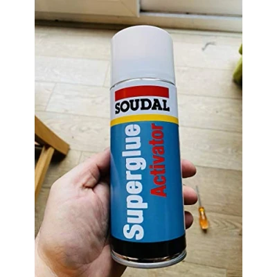 Image of Soudal Superglue Activator 400ml Cannister Clear Solvent Based