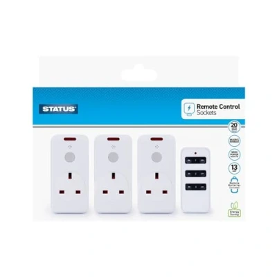 Image of Status 20M Eco Remote Switch Control Mains Power Plug Socket 3 Pack
