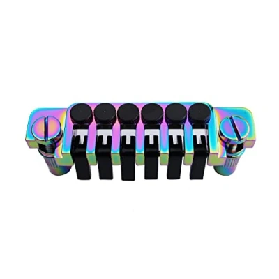 Image of Guyker Guitar Bridge Tailpiece Vintage TP 6 70&#039;s Bridges with Studs and Inserts Replacement Compatible LP Les Paul String Electric (Chameleon Rainbow)