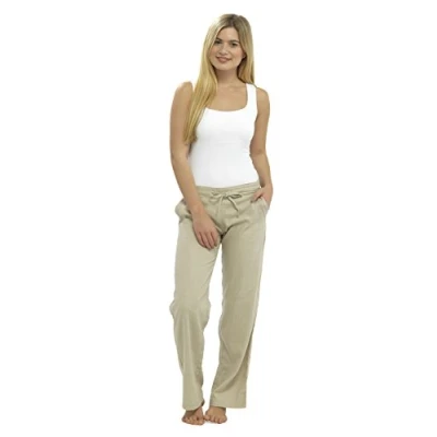 Image of Tom Franks Women&#039;s Relaxed Trousers Beige stone UK 16