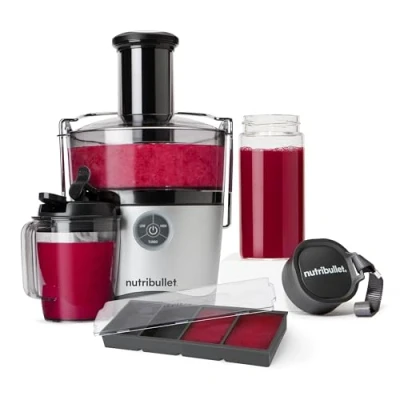Image of nutribullet 1000W Juicer Pro Large 2L Pulp Basin &amp; 800ml Juice Pitcher Three Precision Speeds, Wide 3&quot; Chute Dishwasher Safe Includes Glass To Go Bottle 340ml Freezer Tray
