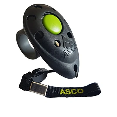 Image of ASCO Premium Clicker, PET Dog Puppy Cat Horse Finger Ergonomic Quality Training black AC01F