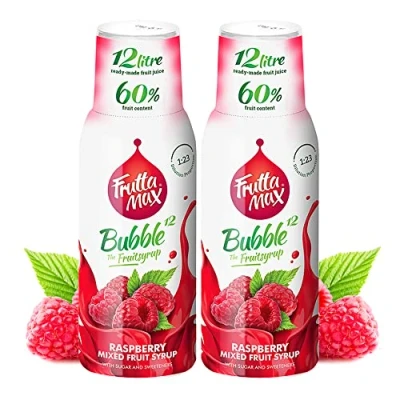 Image of 2 Pack FruttaMax Fruit Syrup Concentrate Less Sugar with 60% Content Suitable for soda Machine (2x500ml) (2 x Raspberry)