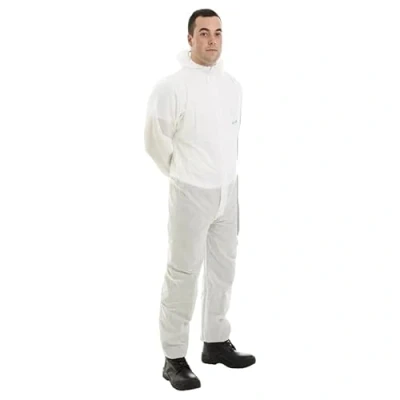 Image of SUPREMETTF SUPREMELY TOUGH Mens Zip Fasten Durable Workwear Coveralls All in One Boiler Suit Type 5/6 Overall Dungarees Work Utility Uniform for Garage Carpenter Garden Mechanic (1, White, XL)