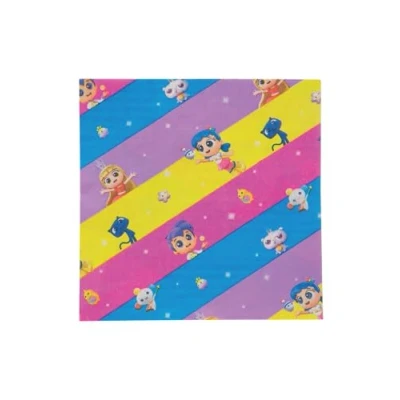 Image of Smiffys True and the Rainbow Kingdom Tableware Party Napkins, Pack of 16, Official License Partyware with Bold Stripe Design, Disposable Use, Perfect for Themed Parties, Birthday or Events