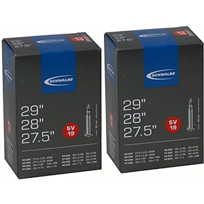 Image of Schwalbe 01152800 Bicycle Inner Tube 28 Inches DV/AV/SV 1 x or 2 Tubes (2 SV19)
